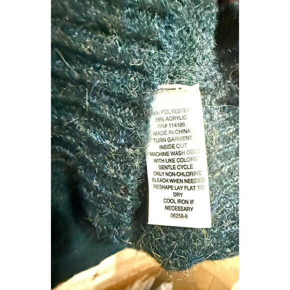 a.n.a Fuzzy Acrylic Blend Long Cardigan Sweater - Darkest Green Tweed - Size 3X - Picture 5 of 7